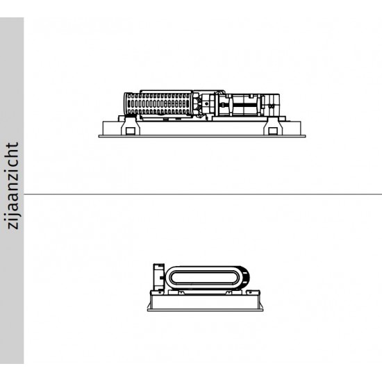 Wave Design 8674.23 recirculatie plafondunit 90 x 50 cm - zwart - RAL 9017 mat - extra platte, interne motor - LED
