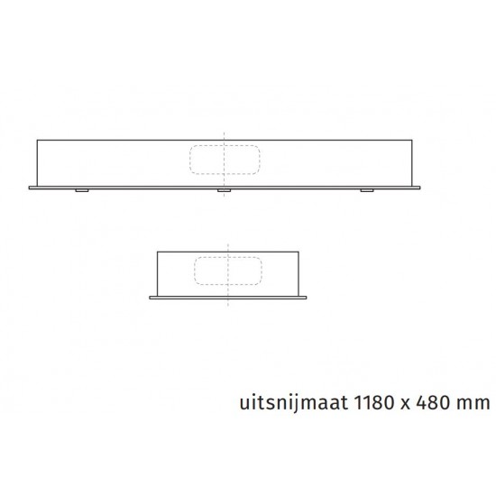 Wave Design 8683.37 plafondunit 120 x 50 cm - zwart - RAL 9017 mat - motorloos - LED