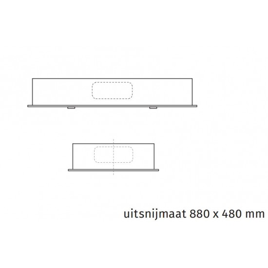 Wave Design 8683.36 plafondunit 90 x 50 cm - zwart - RAL 9017 mat - motorloos - LED