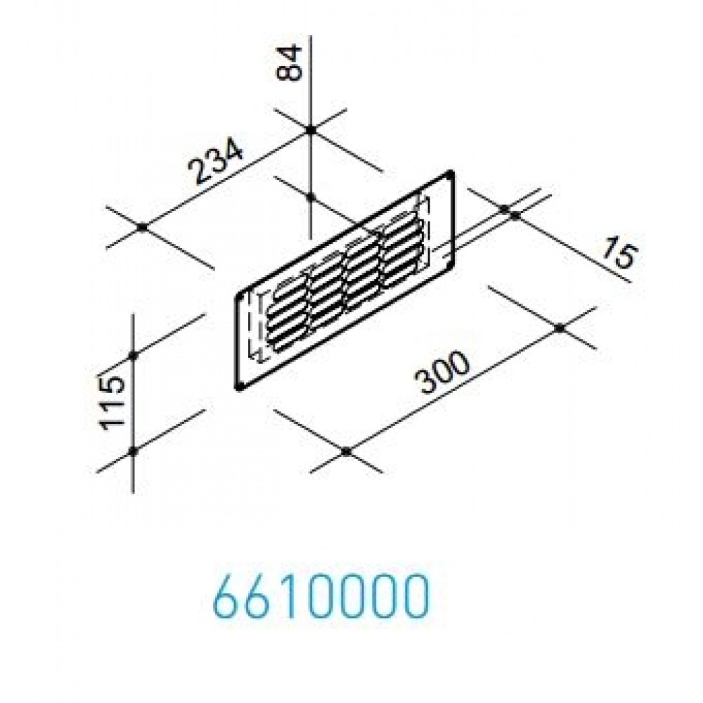 Wave Design 6610000 Afvoerkanalen vlak 150 RVS plintrooster t.b.v. rec.