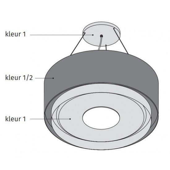 Wave Design 2620.44 afzuiglamp 90 cm - geschikt voor lederen bekleding - kleur naar keuze - vaste interne motor - LEDDISC