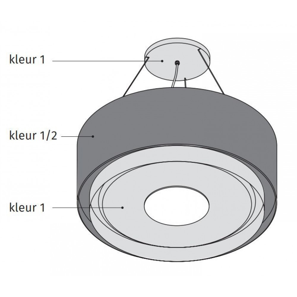 Wave Design 2620.21 afzuiglamp 80 cm - 1 kleur naar keuze - mat/glanzend - vaste interne motor - LEDDISC