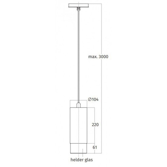 Wave Design 7001.81 - hanglamp - zwart - RAL 9017 mat - dimbaar